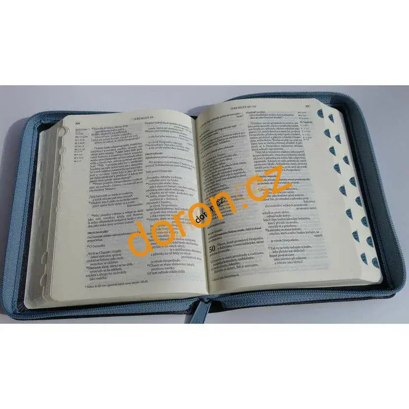 Bible ČEP s DT, malý formát, ocelově šedá, výřezy, zip