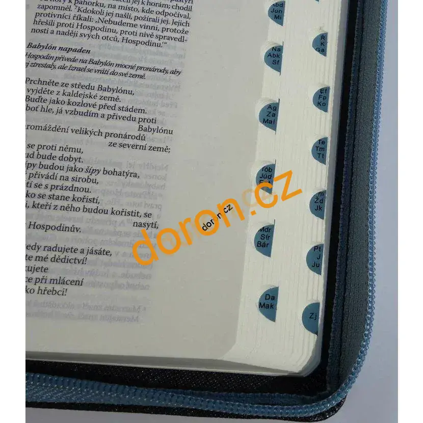 Bible ČEP s DT, malý formát, ocelově šedá, výřezy, zip