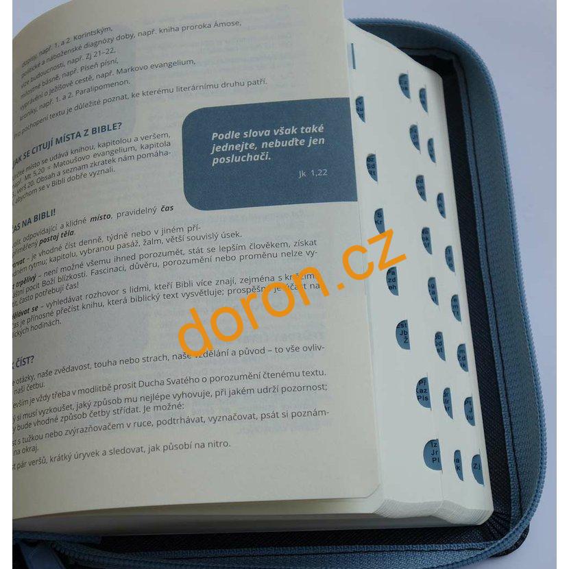 Bible ČEP s DT malý formát, zip, přílohy, ocelově šedá