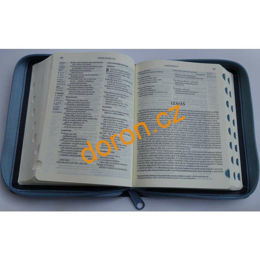 Bible ČEP s DT malý formát, zip, přílohy, ocelově šedá