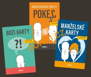 Boží karty+Koverzační karty POKEC+Manželské karty - KOMPLET