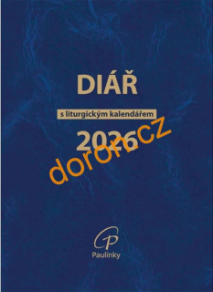 Diář 2026 s liturgickým kalendáriem, velký, modrý