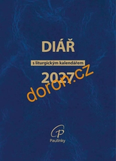 Diář 2027 s liturgickým kalendáriem, velký, modrý